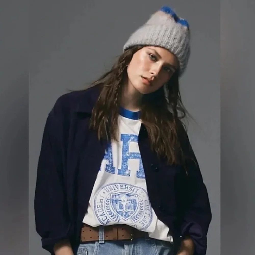 FREE PEOPLE Groove Fuzzy Stripe Beanie NWT